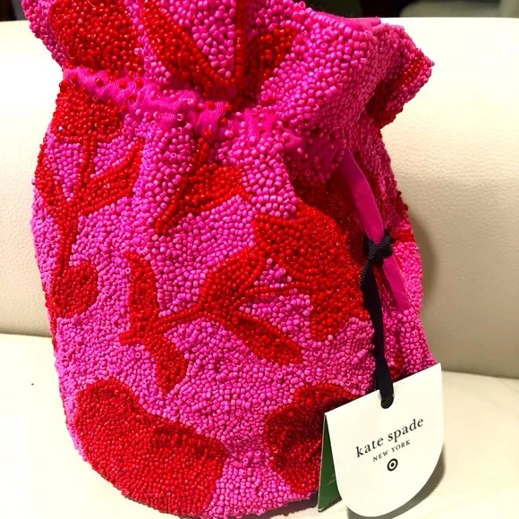 Kate Spade Pink and Red Beaded Bag kate spade | Bags | Kate Spade X Target Red Pink Colorblock  main image 3